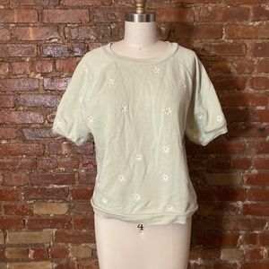 Madewell mint short sleeve sweatshirt